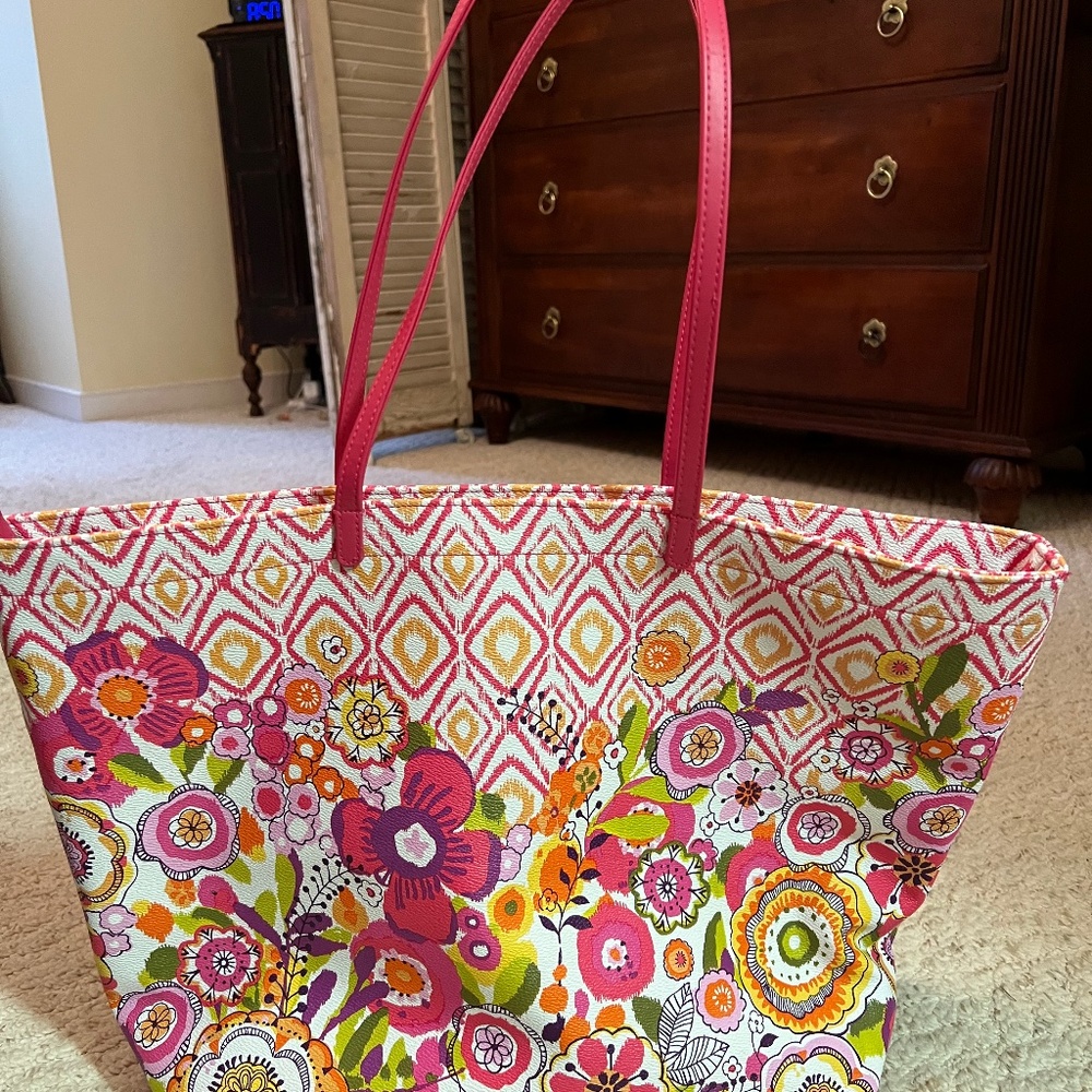 NEW Vera Bradley "Clementine" Vinyl Tote Bag/Wallet/3 Cosmetic Bags